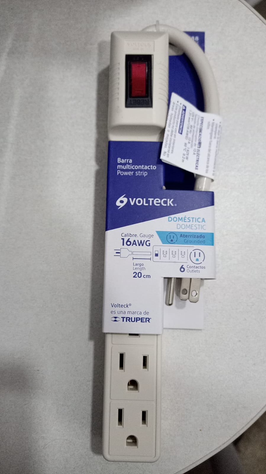 Multicontacto 6 entradas, Volteck