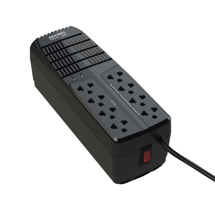 Regulador de Voltaje 1000 VA-500 W / 4 Contactos con AVR / 4 Contactos con Supresor de Picos / Protección RJ11