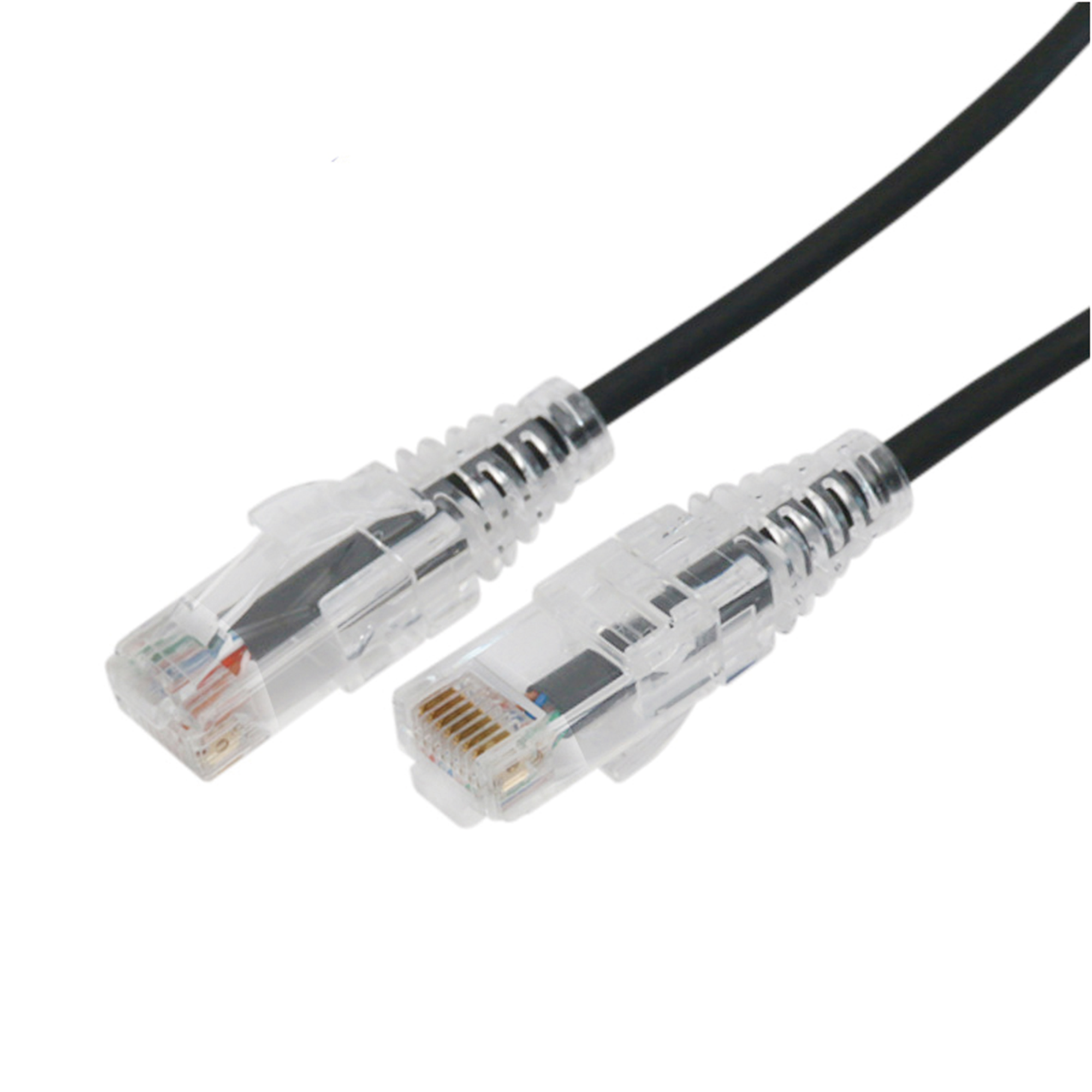 Cable de Pacheo Slim UTP Cat6A - 0.5 m Negro, Diámetro Reducido (28 AWG)