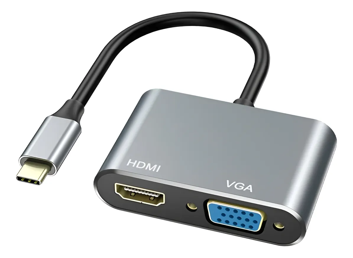 Convertidor Adaptador Cable Tipo C A Vga Y Hdmi Usb 3.1 4k