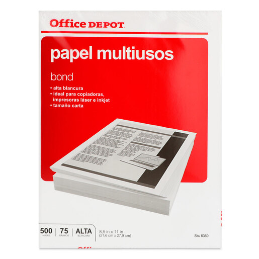 Papel multiusos Office Depot tamaño carta, 500 hojas