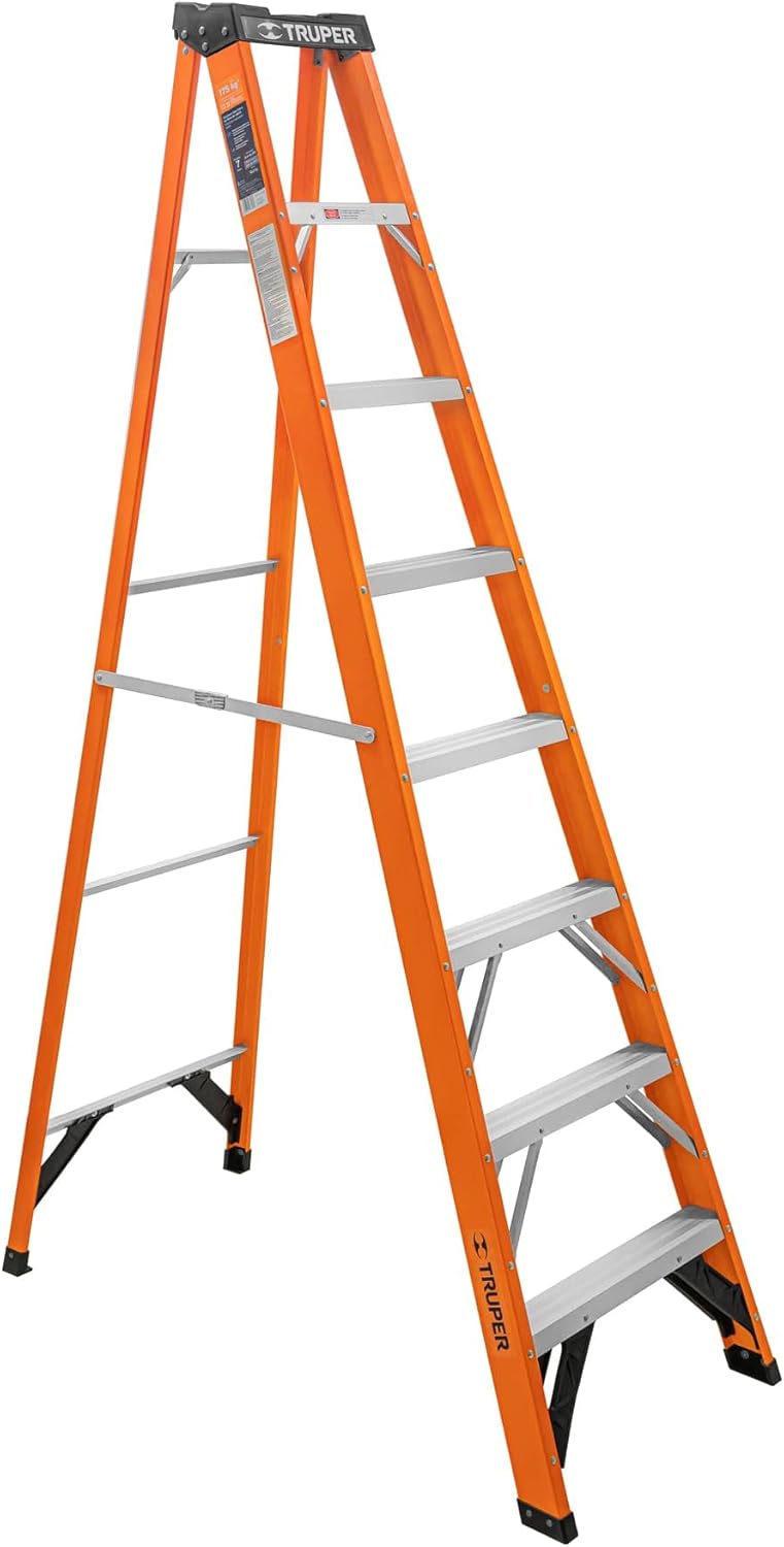 Escalera tipo tijera, fibra de vidrio Truper 7 peldaños