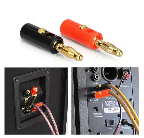 Conector banana de audio chapado en oro por pieza