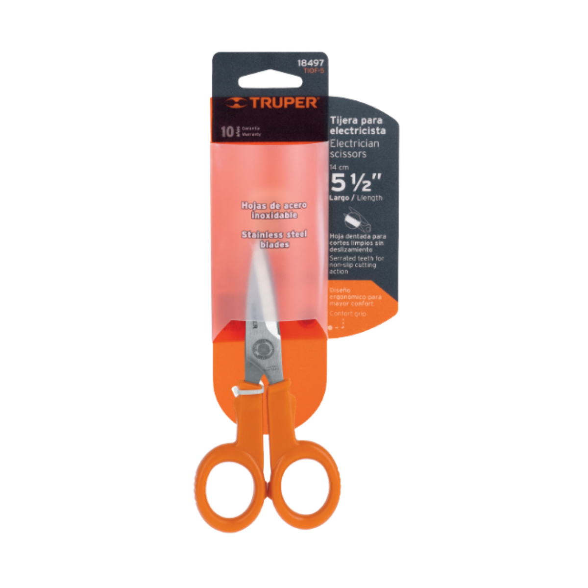 TIJERA INOX P/OFICINA 5-1/2'MGOS/RECUBIE