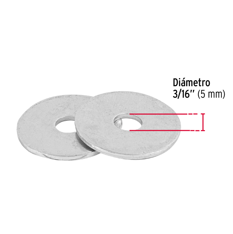 Arandela plana galvanizada Fiero de 3/16