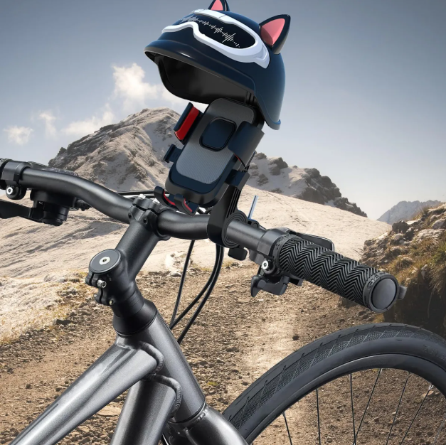 Soporte movil para bicicletas con casco rotacion 360