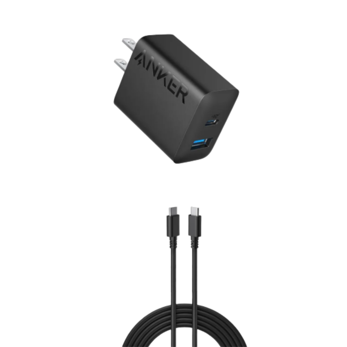 Cargador Anker 20W USB‑C Doble Puerto con Carga Rápida, Paquete de 2 con Cable USB‑C 1.5 m Compatible con iPhone 17/16/16 Pro Max/15, Samsung, Xiaomi y MotorolaCargador Anker 20W USB‑C Doble