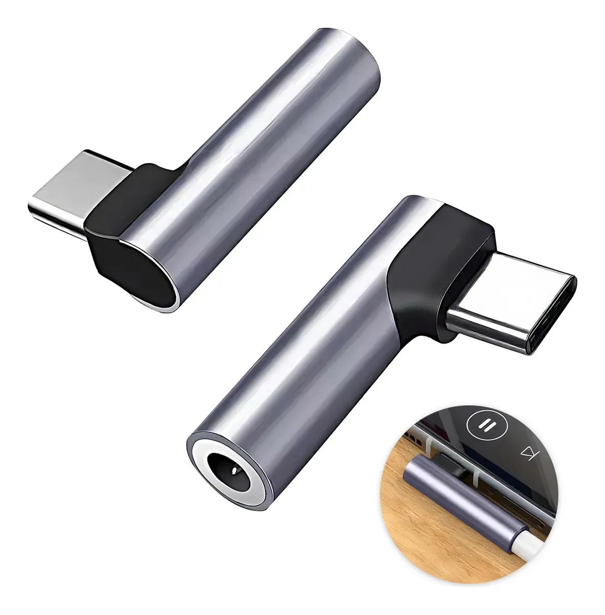 Adaptador Auxiliar USB Tipo C A Jack 3.5mm