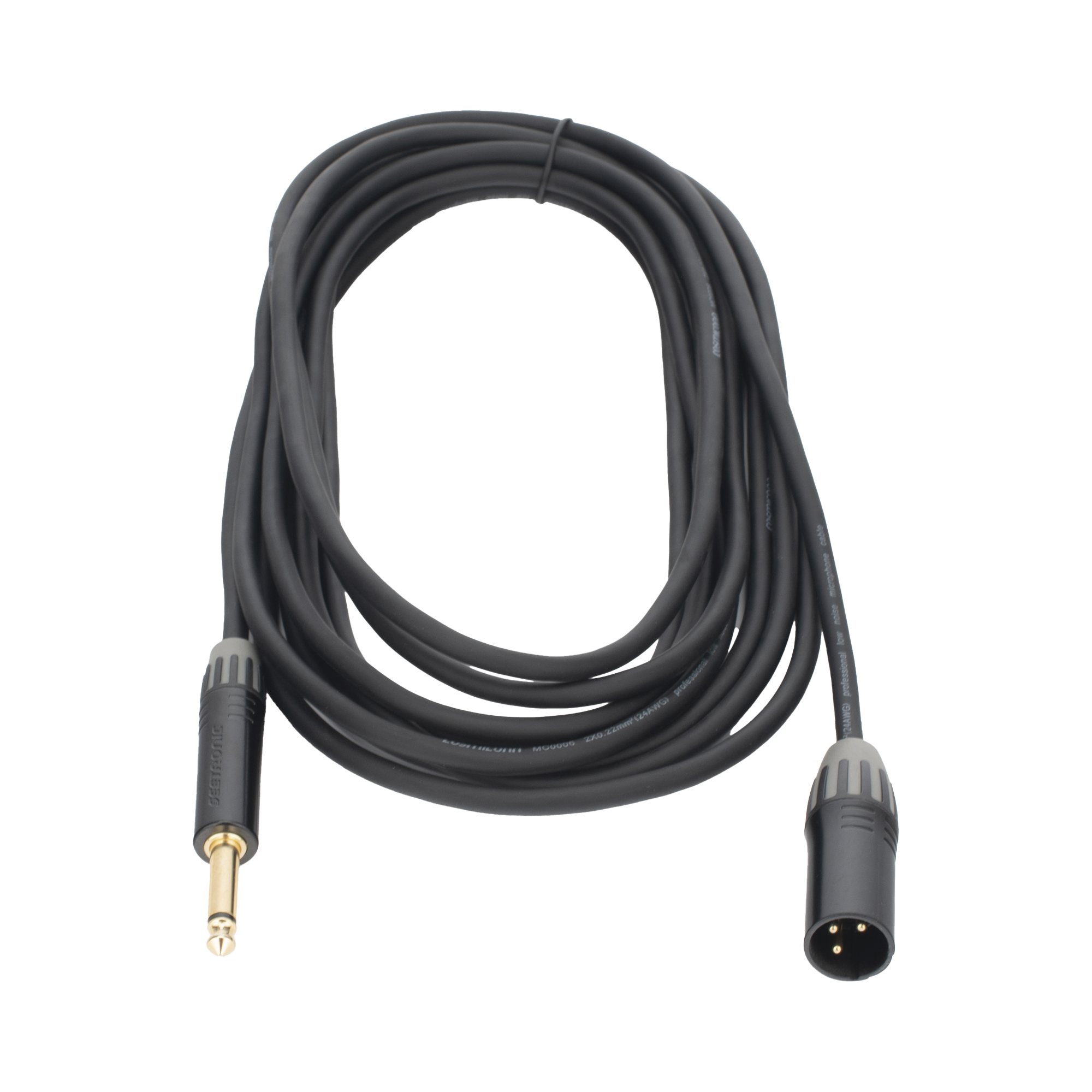 Cable de Audio | XLR 3 Polos Macho a Plug 1/4 in mono |Conector Seetronic Serie M SCMF3 - MP2X |Longitud 5m