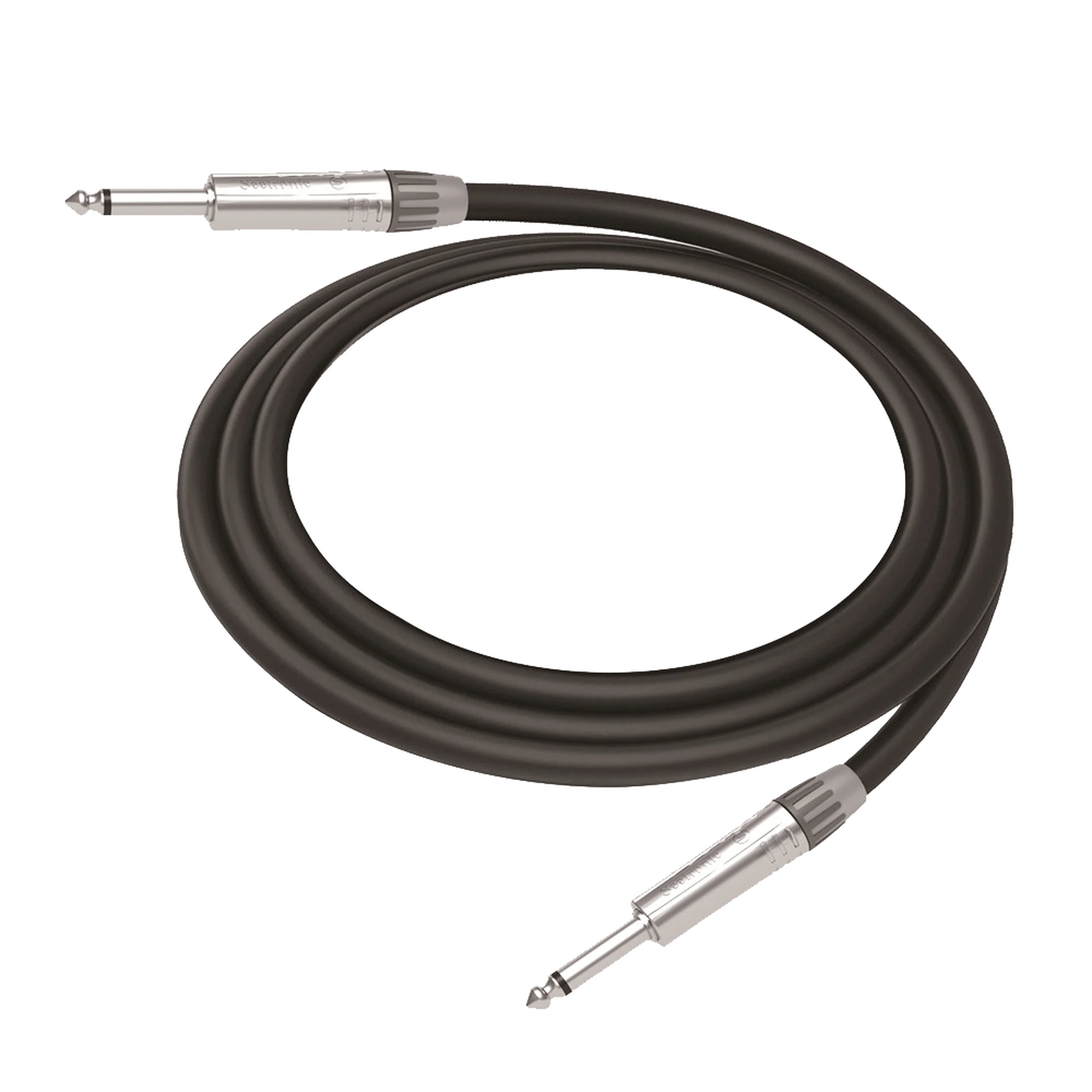 Cable de Audio | Plug 1/4 in a Plug 1/4 in Mono |Carcasa Cromada | Conectores Seetronic | Ideal para Instrumentos| Longitud 5m