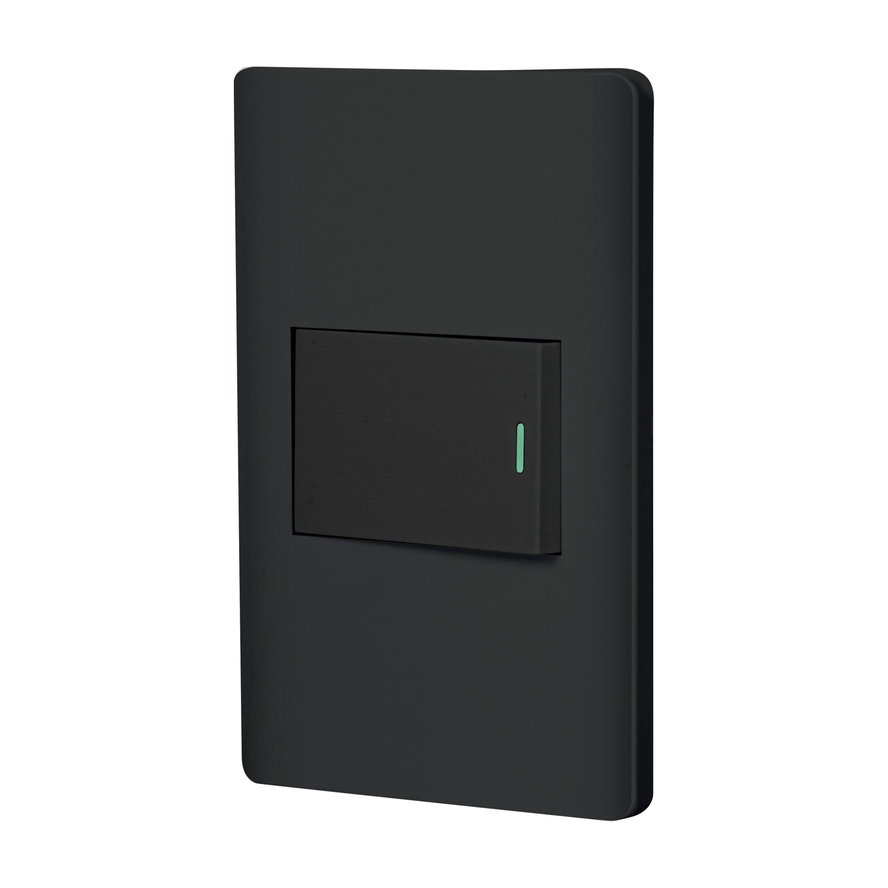 Placa armada negra 1 interruptor de 3 vías 1.5 mód