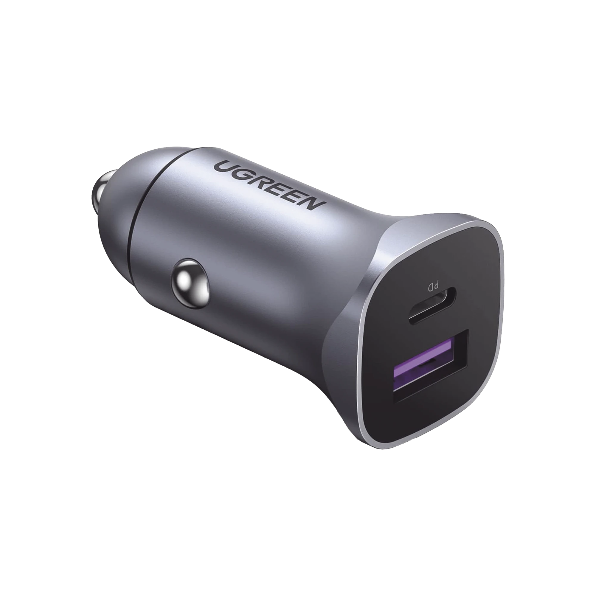 Cargador de Auto 30W | 2 Puertos USB-A y USB-C | Carga Rápida