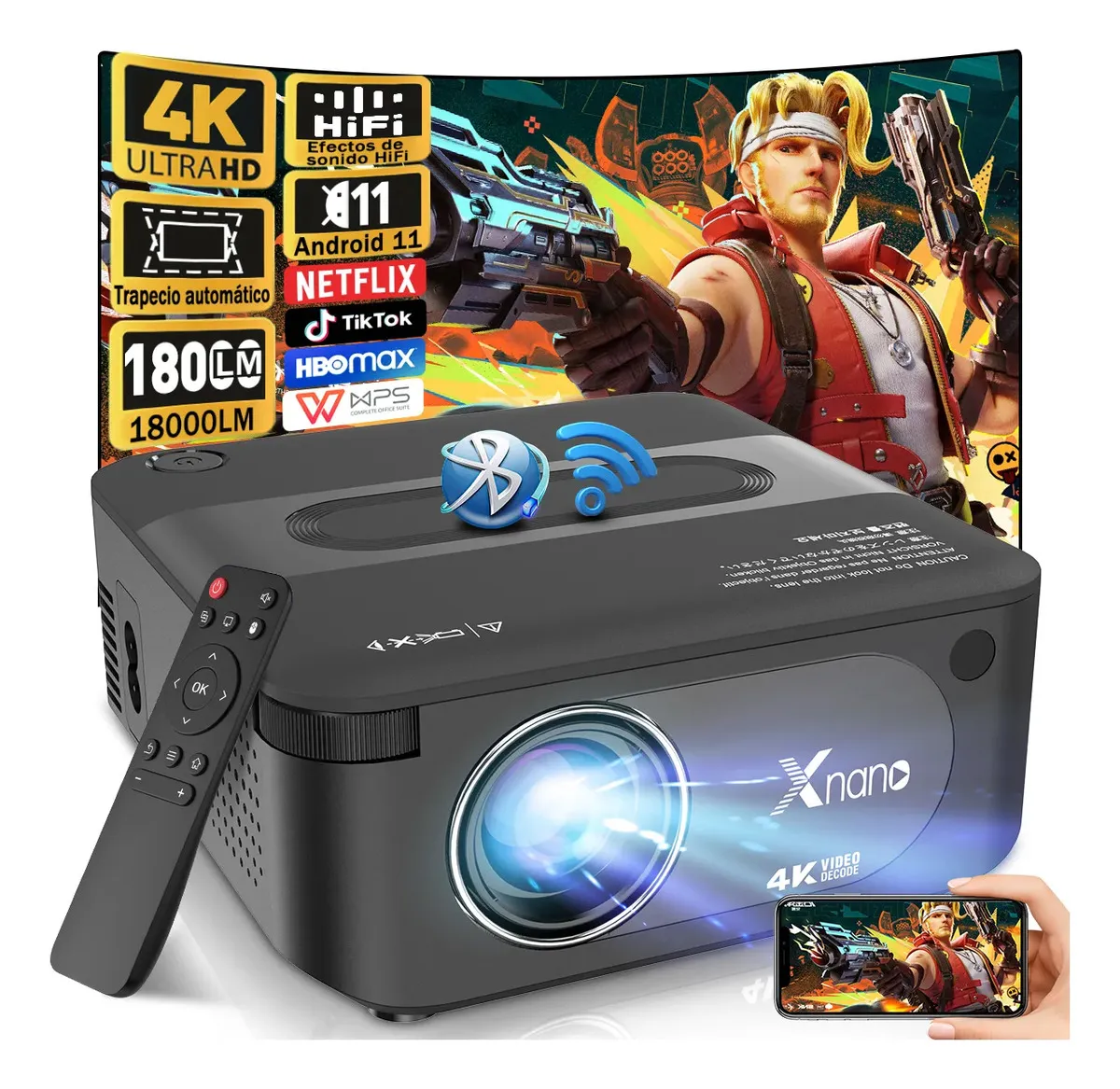 Mini Proyector Professional Led Portatil Inteligente Dual Wifi 6