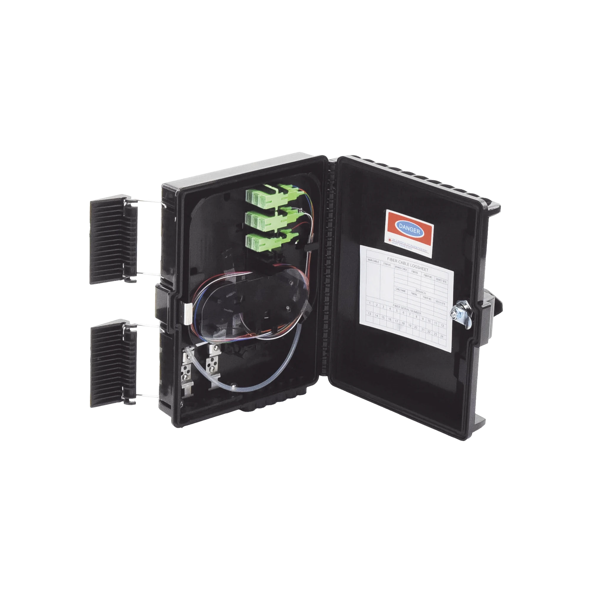 Cierre de Empalme para 24 Fusiones de Fibra Óptica, Interior/Exterior, con 8 Acopladores SC/APC y Splitter 1x8 SC/APC Incluido, IP65