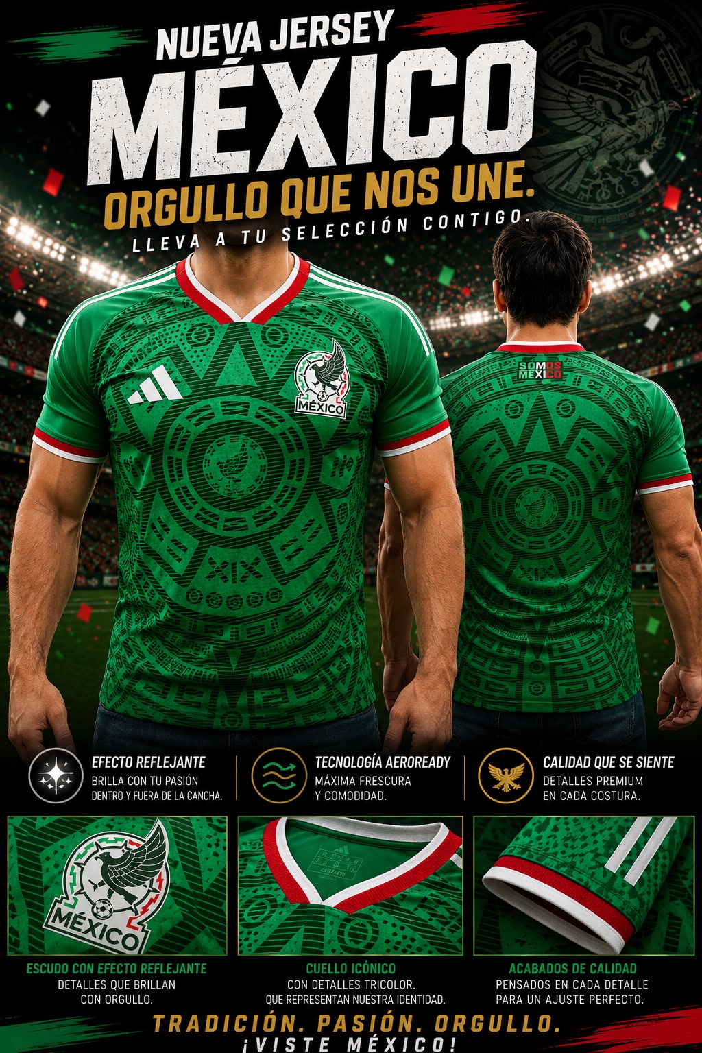 Playera Mexico Verde Version Jugador