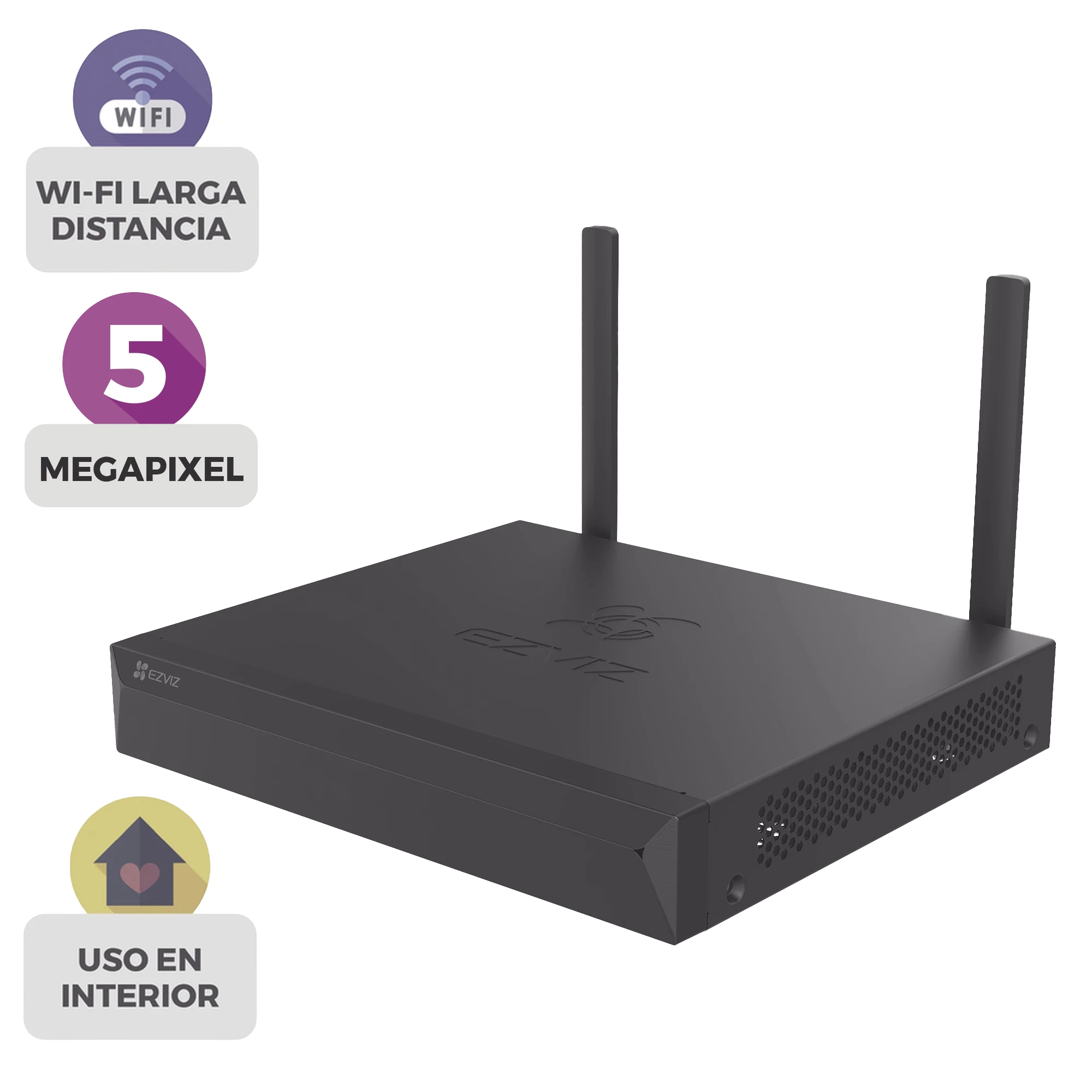 NVR Inalámbrico (WiFi) de 8 Canales IP / Admite Cámaras hasta 5 Megapixel (3K)