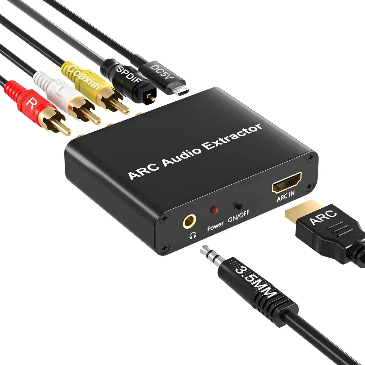 Convertidor Hdmi Arc Extractor Audio Optico Coaxial Rca 5.1 Negro