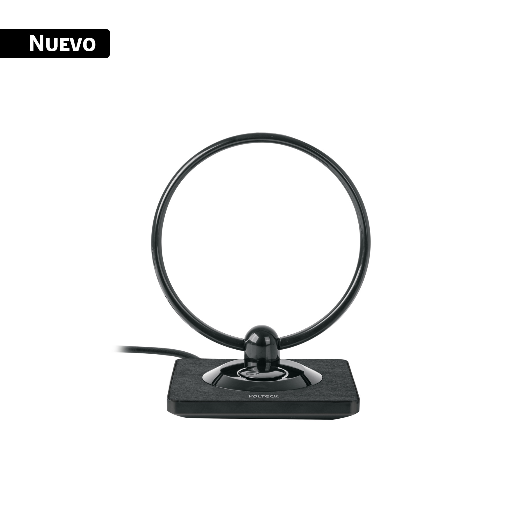 Antena interior para TV HD, tipo aro, 28 dB, VOLTECK