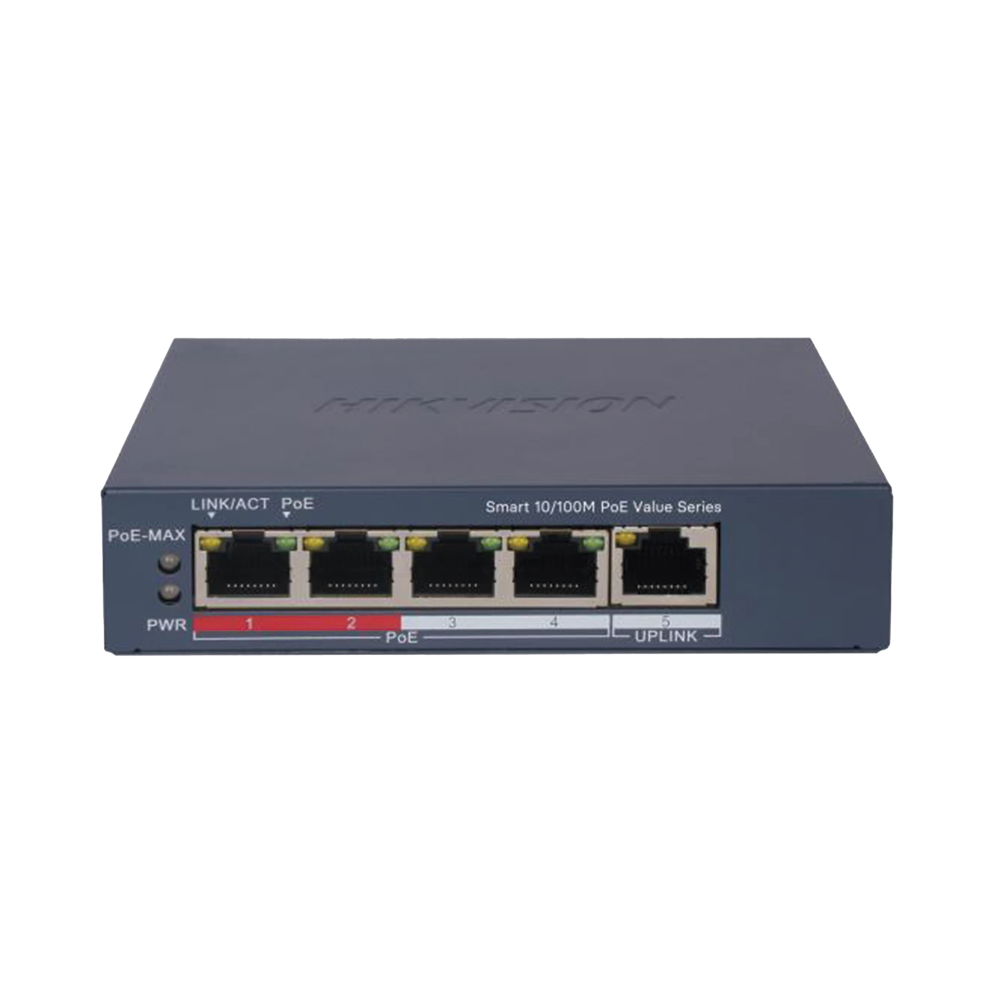 Switch PoE+ / Monitoreable / 4 Puertos 10/100 Mbps PoE+ / 1 Puerto 10/100 Mbps