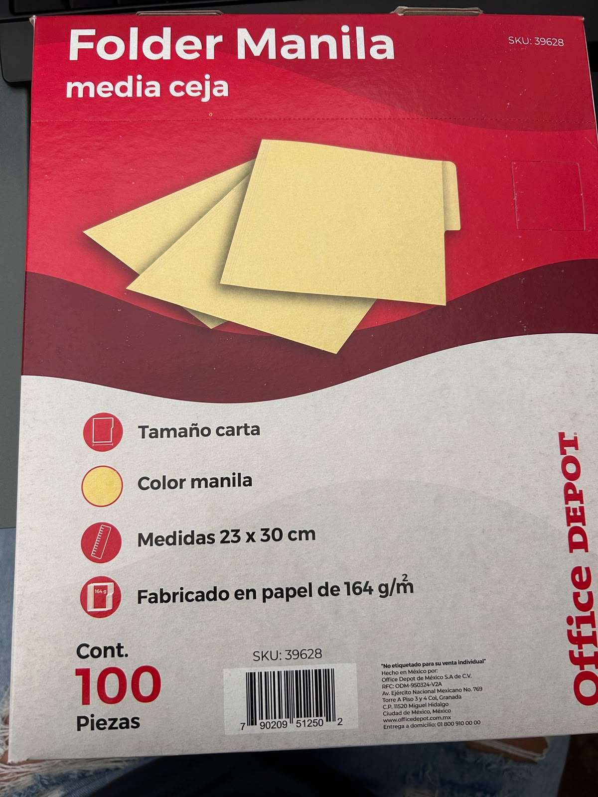 carpeta manila tamaño carta