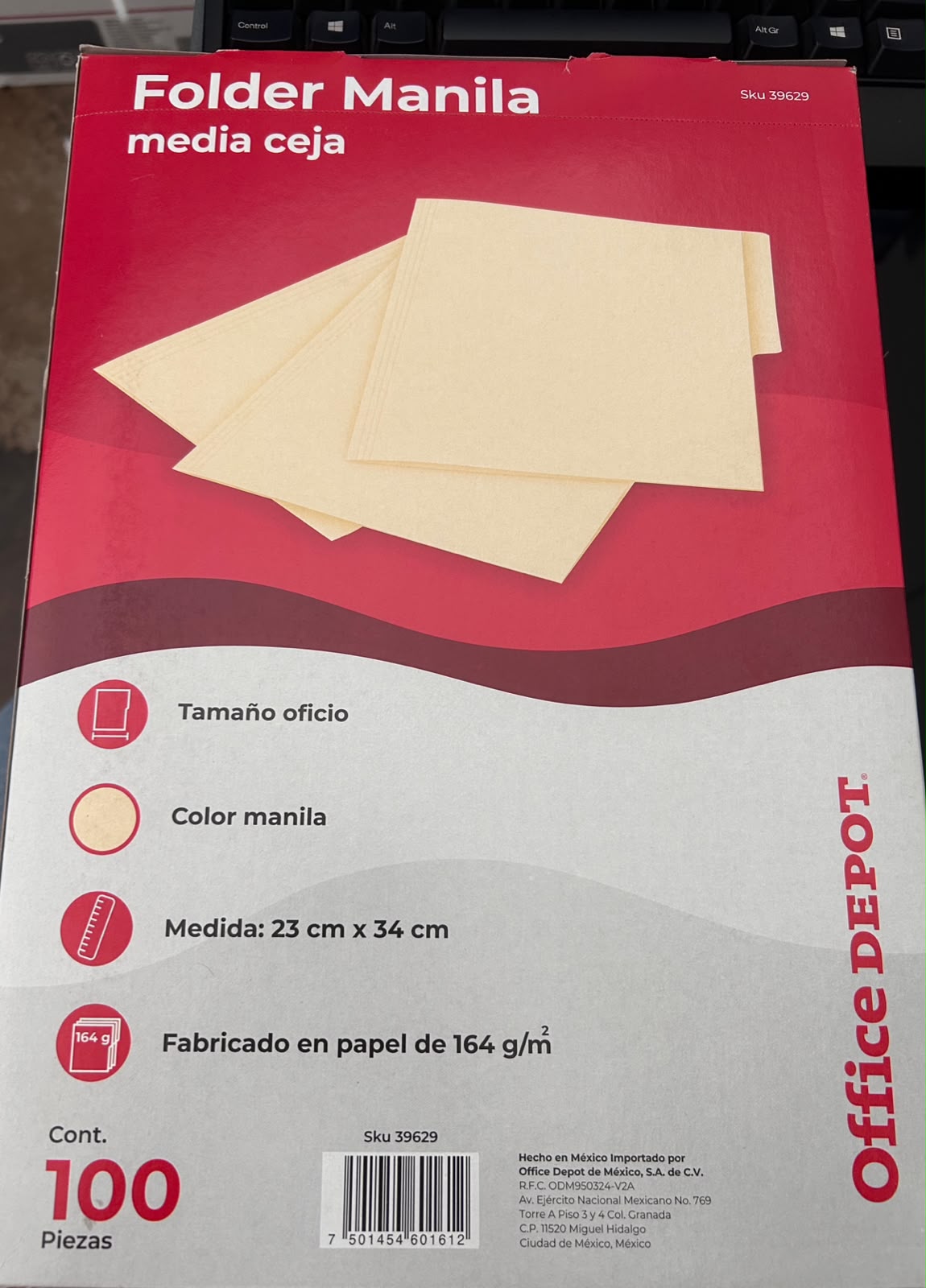 carpeta manila tamaño oficio