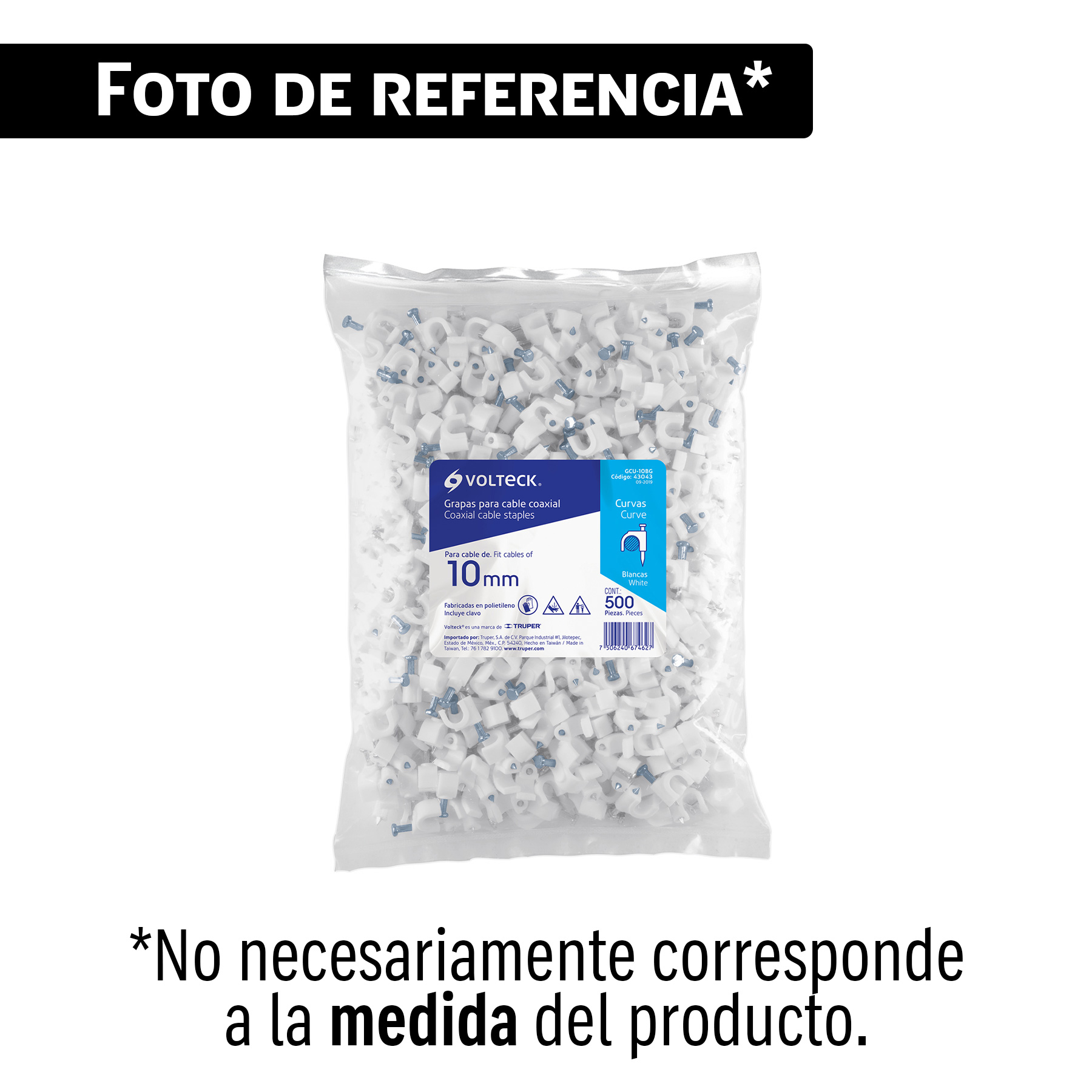 bolsa de 100 grapas blancas curva 5mm