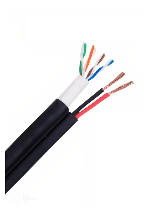 Bobina de Cable Siamés Cat5e + 2 Cables Gruesos (16 AWG)