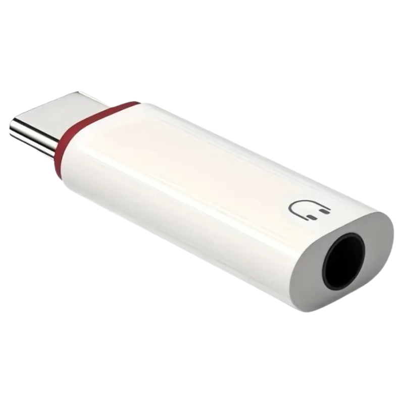Adaptador Usb Tipo C A Jack 3.5 Mm Para Audífonos White
