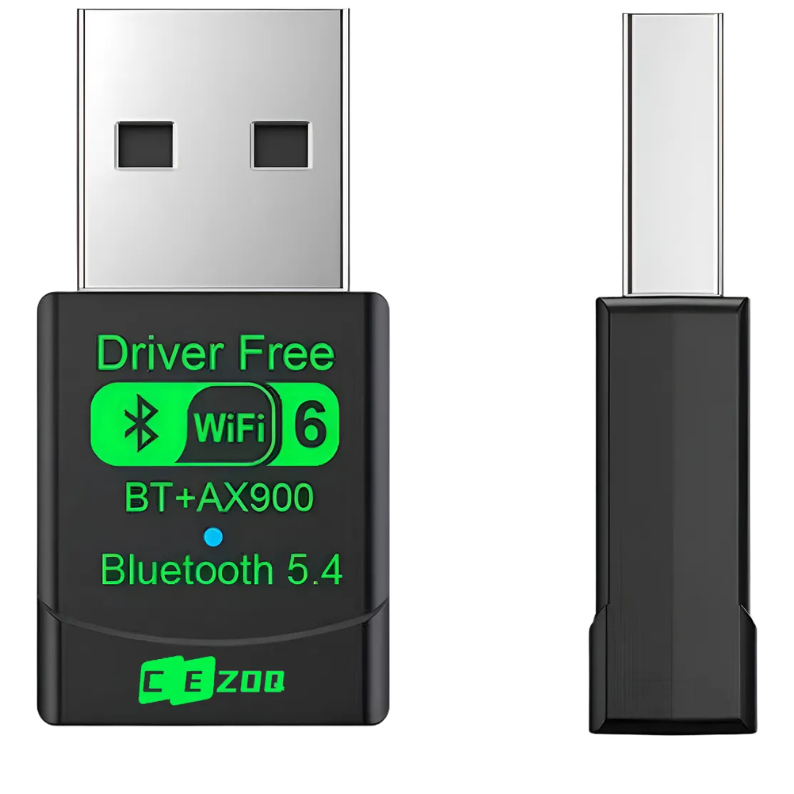 Adaptador WiFi 6 AX900 para PC de escritorio/portátil, bluetooth 5.4 wifi usb con banda dual de 5 GHz/2.4 GHz, controlador incorporado para Windows 10/11