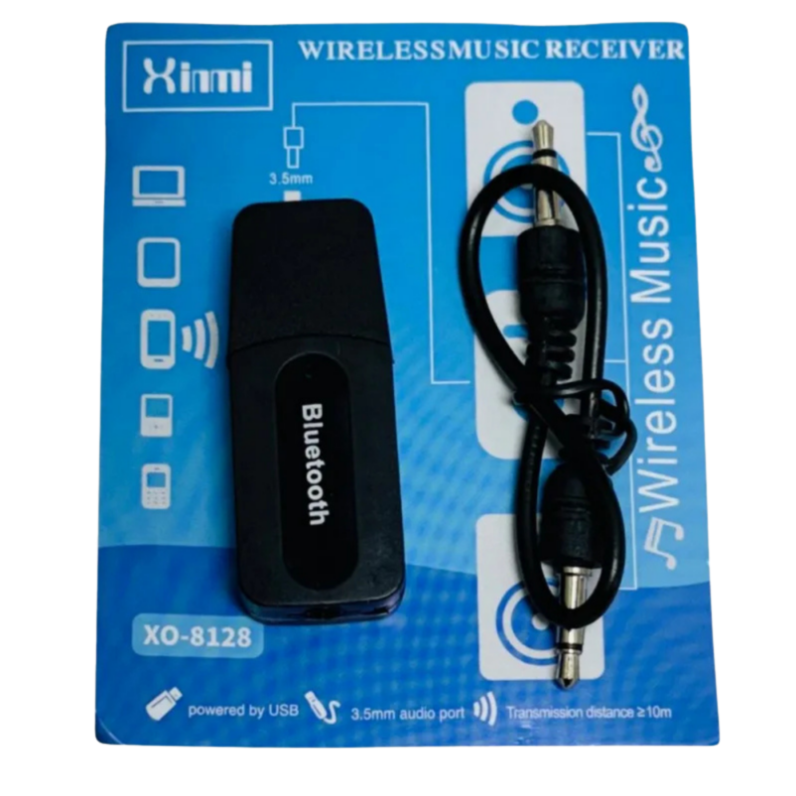 ADAPTADOR USB A BLUETOOTH Y AUXILIAR AUDIO PARA CARRO