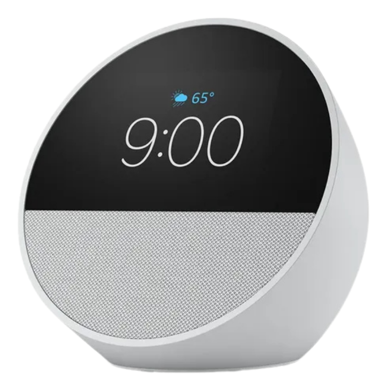 Amazon Echo Spot (modelo más reciente): ideal para mesitas de noche, oficinas y cocinas, incluye despertador inteligente con Alexa
