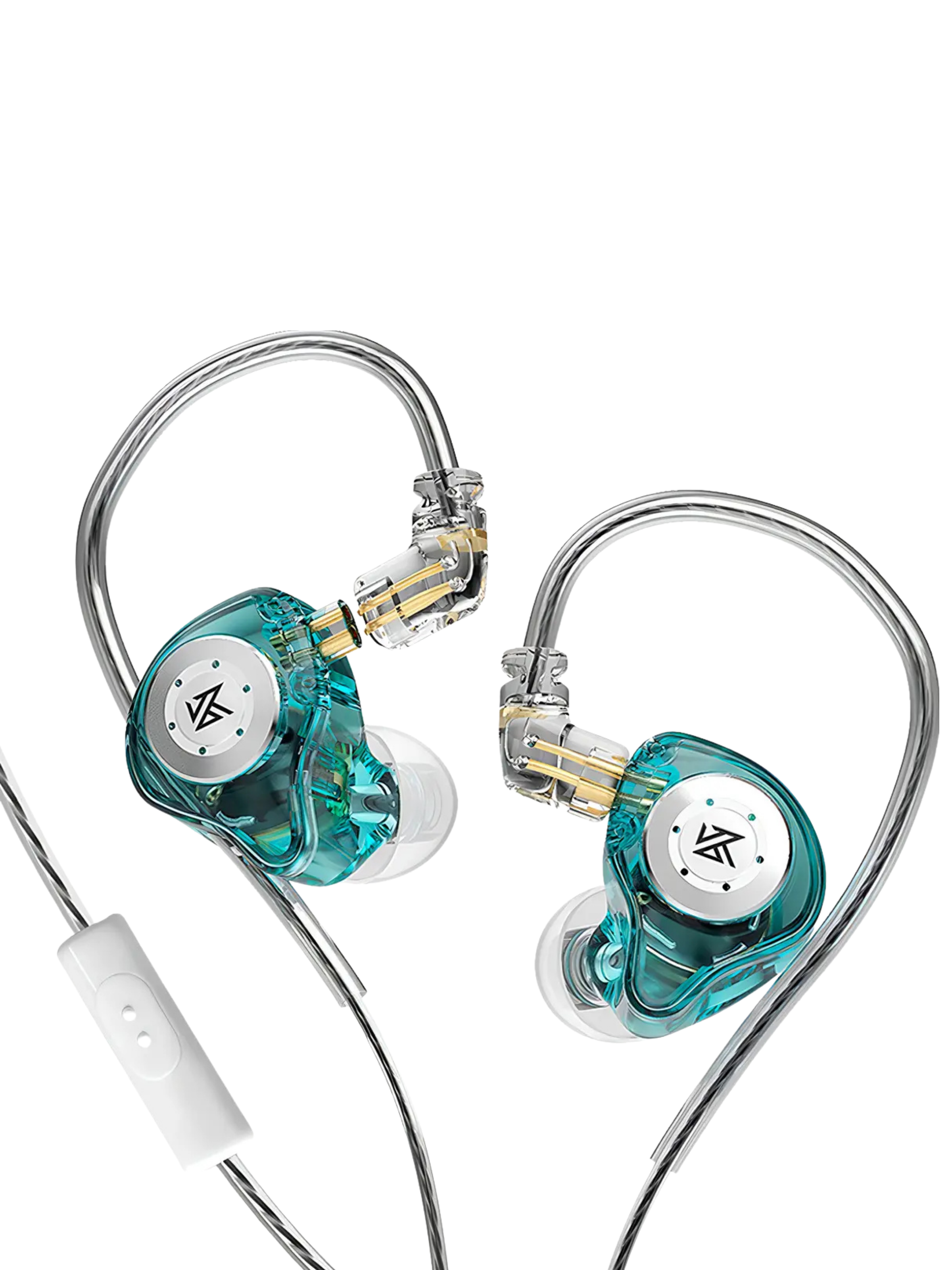 Audífonos in-ear gamer Alámbricos KZ Gamer EDX Pro con micrófono verde con luz cristal