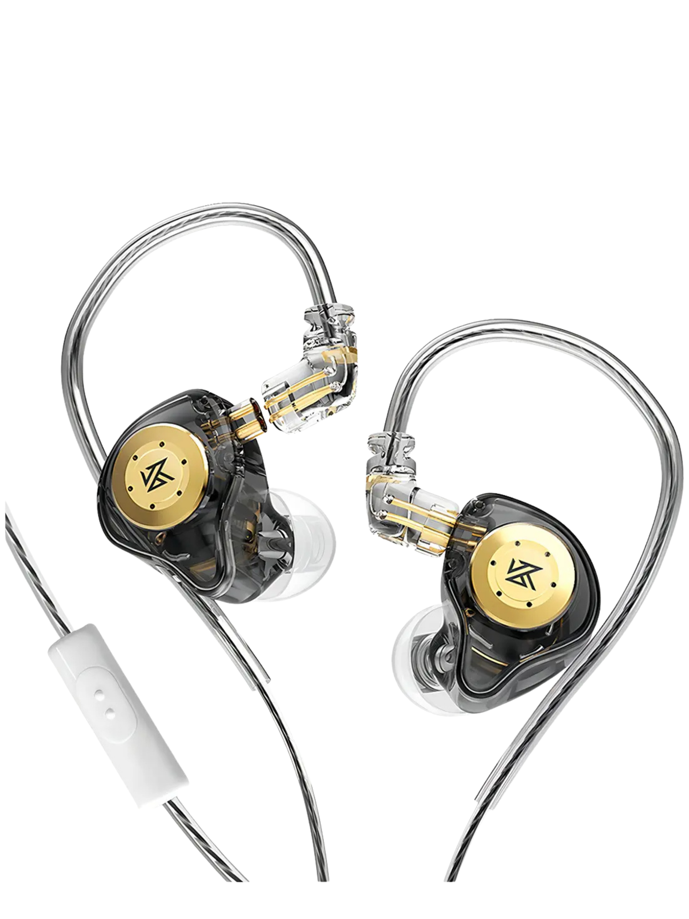 Audífonos in-ear KZ EDX Pro Gamer Con Micrófono color negro con luz cristal