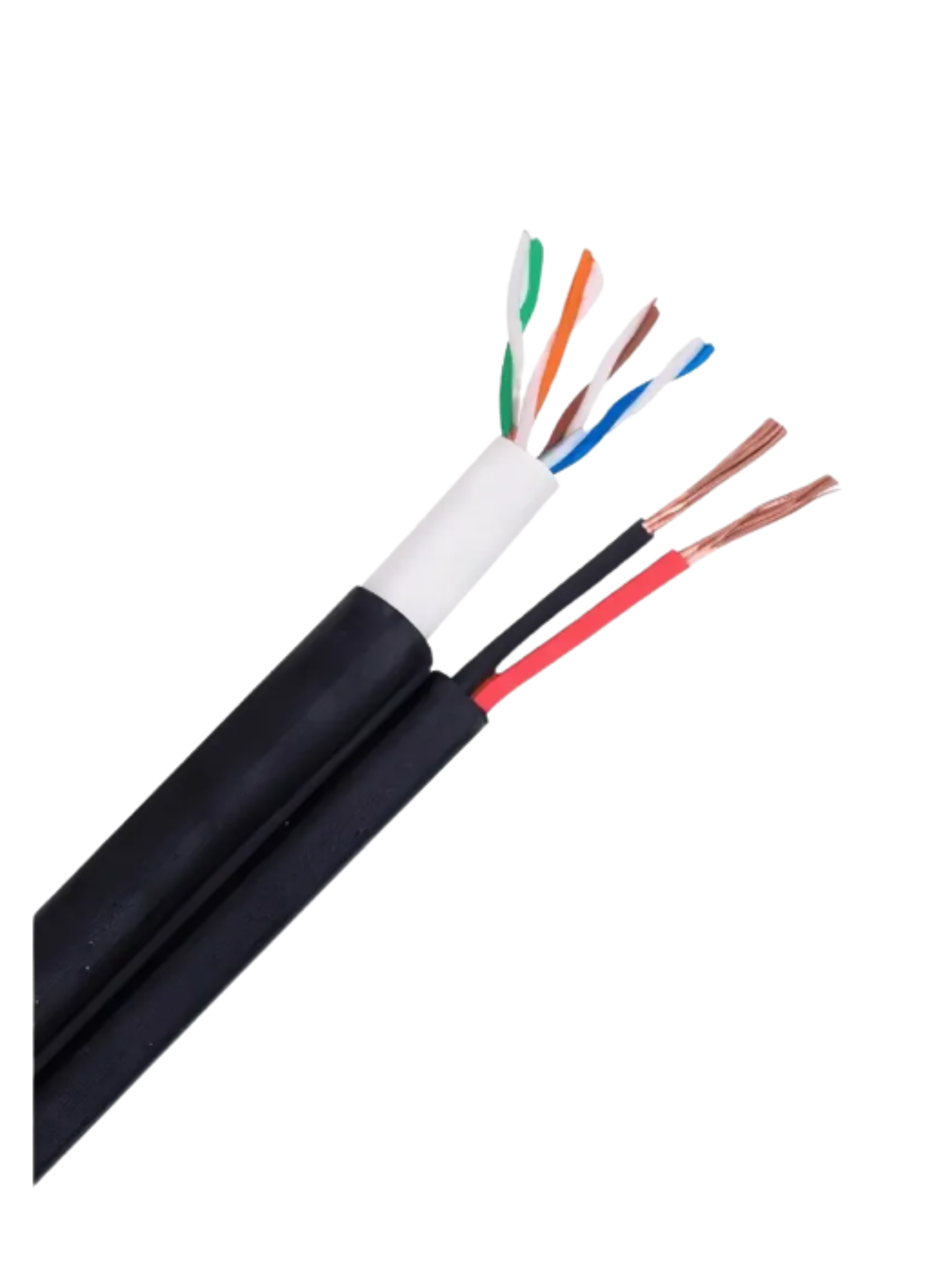 Bobina de Cable Siamés Cat5e + 2 Cables Gruesos (16 AWG)