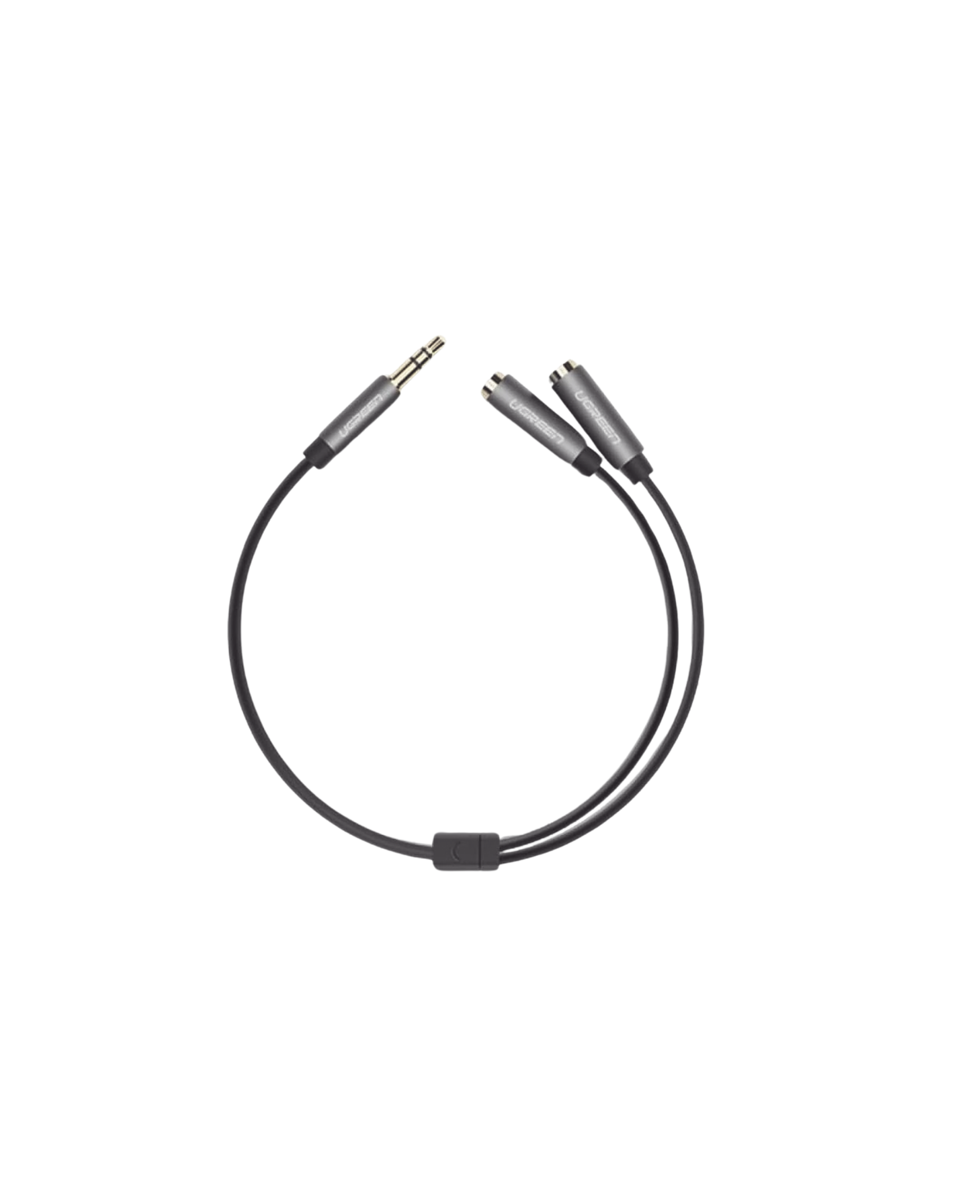 Cable Adaptador/Divisor de Audio de 3.5mm Macho a 2 Terminales de 3.5mm Hembra / 25 cm de Longitud / Cable TPE
