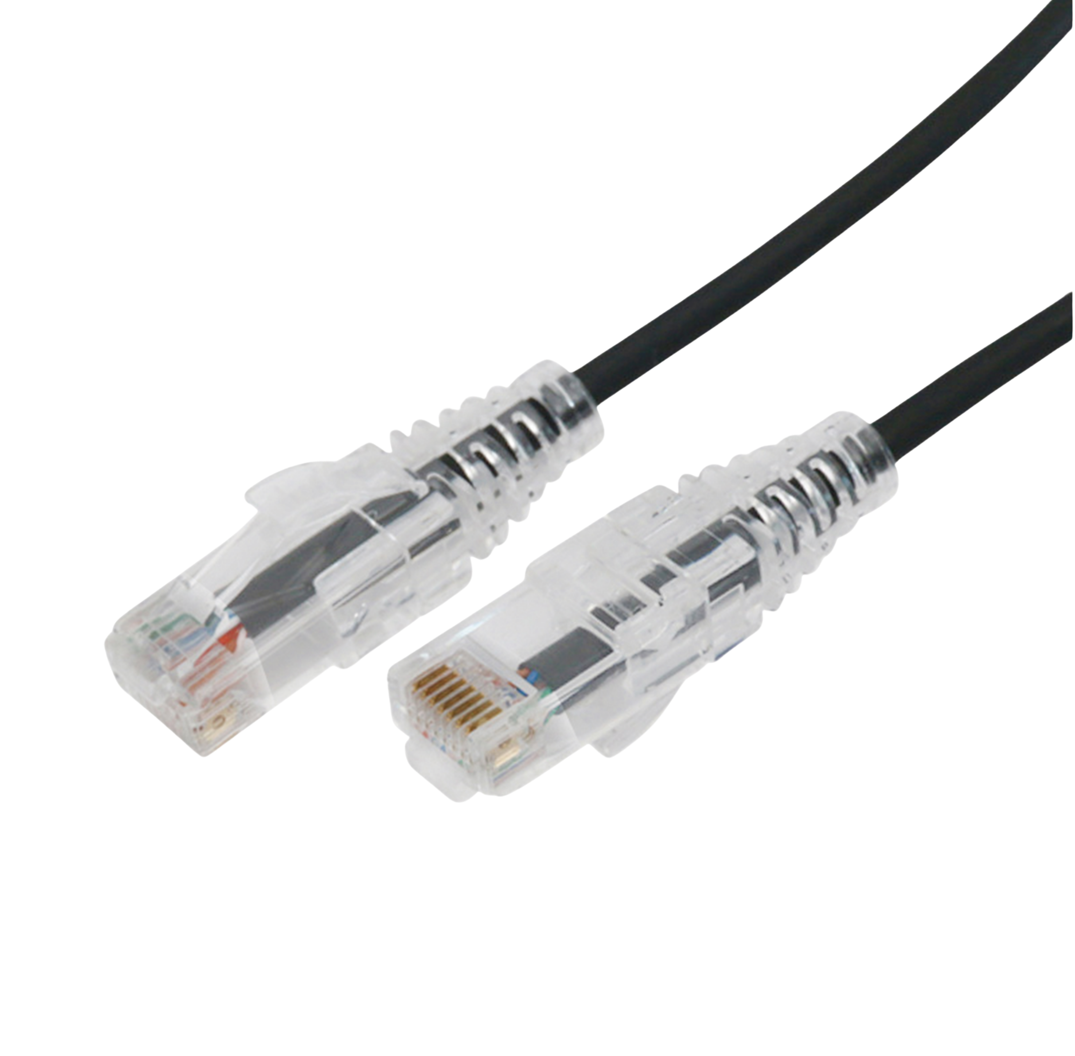 Cable de Pacheo Slim UTP Cat6A - 0.5 m Negro, Diámetro Reducido (28 AWG)