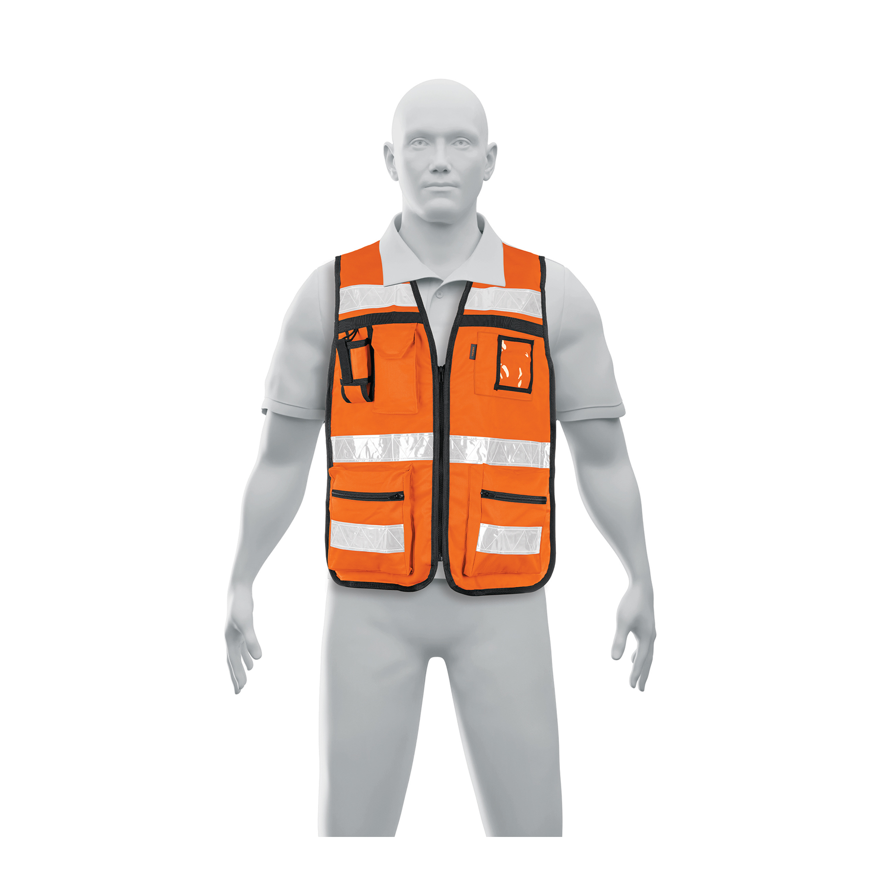 Chaleco de seguridad, Naranja Unitalla 350 g, Truper (clave CHS-900N, código 14669)