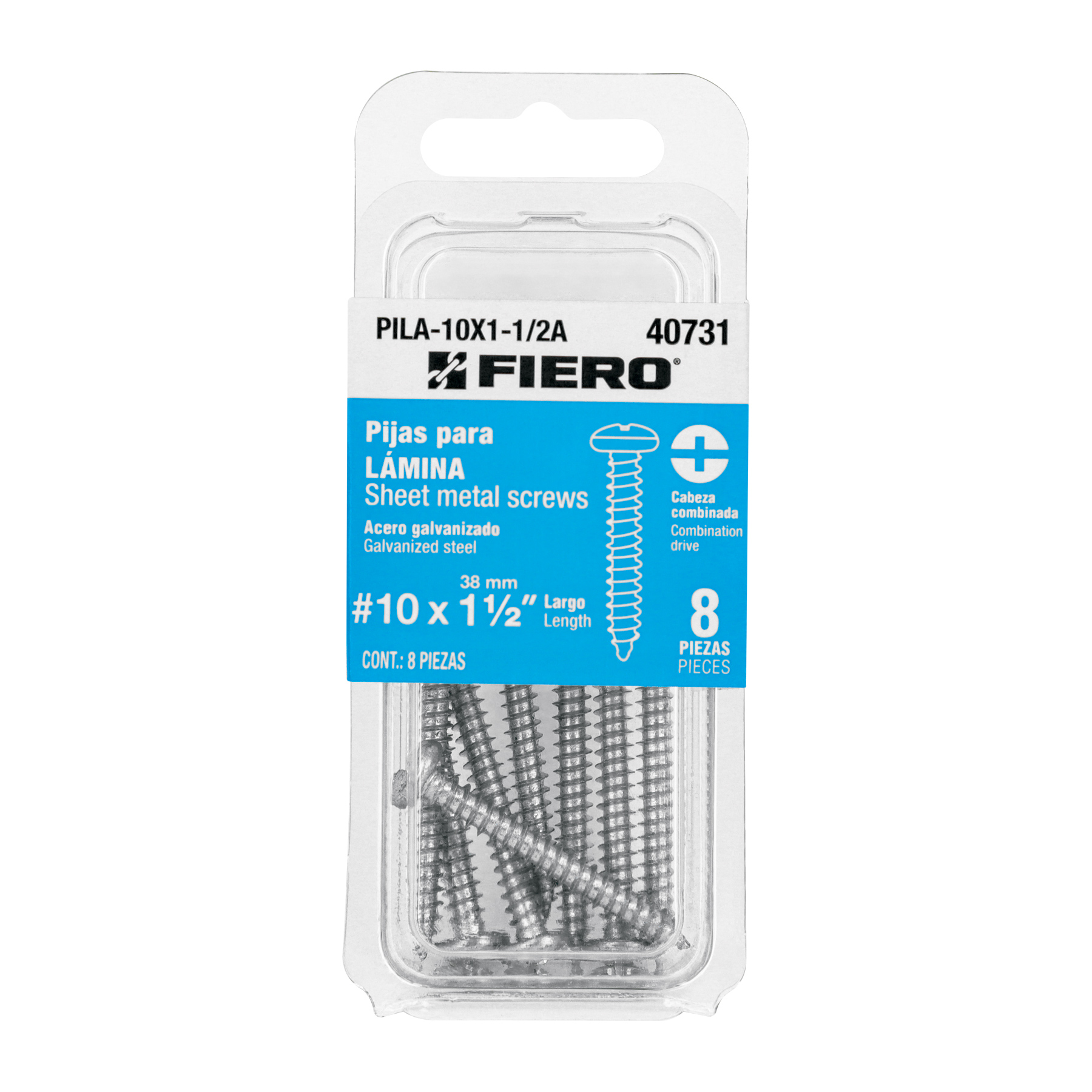 Clavo y pija de fijación, A-10 1-1 2A (38 mm) 8, Fiero (clave P, código 40731)