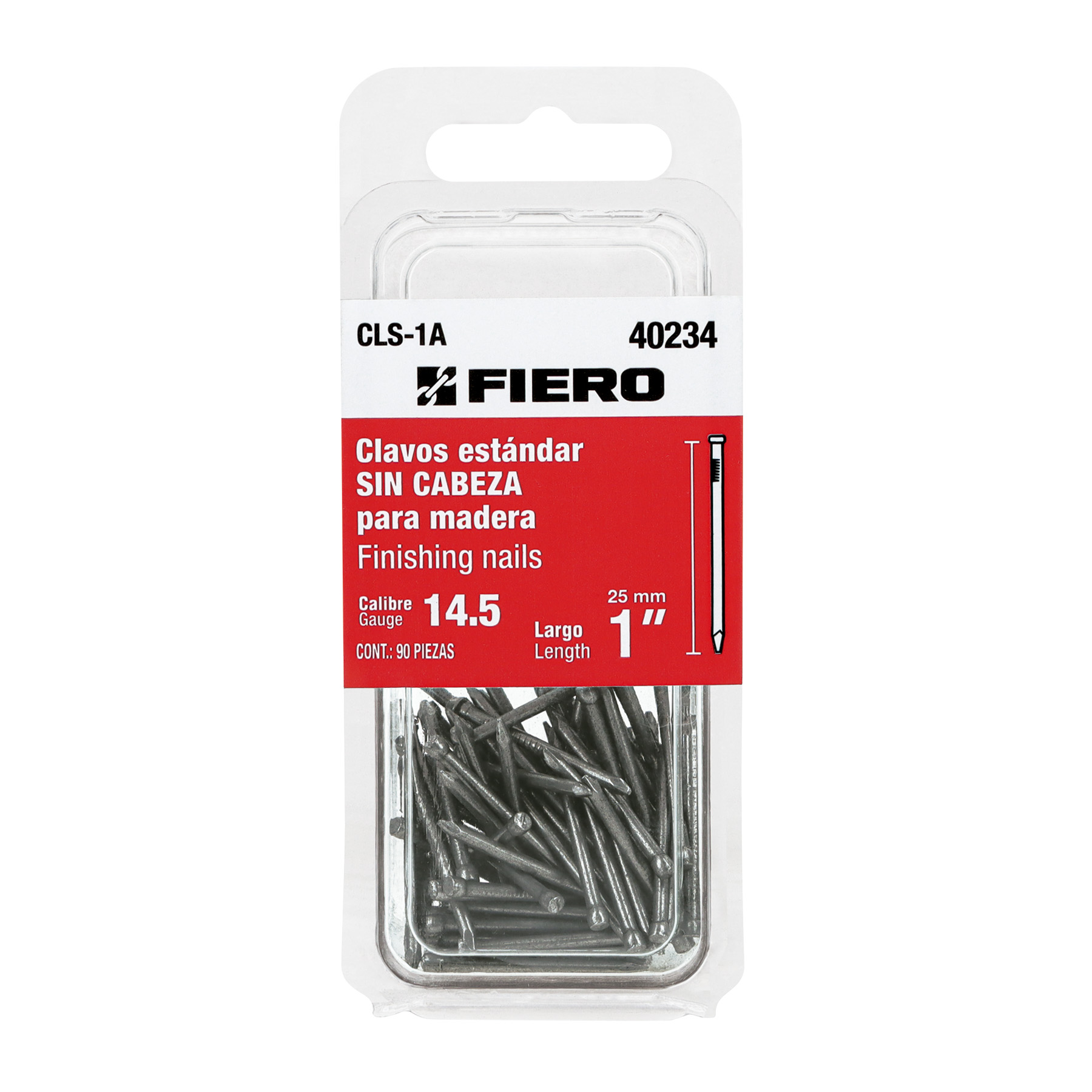 Clavo y pija de fijación, C -1A 14.5 (25 mm) 90, Fiero (clave CLS-IA, código 40234)