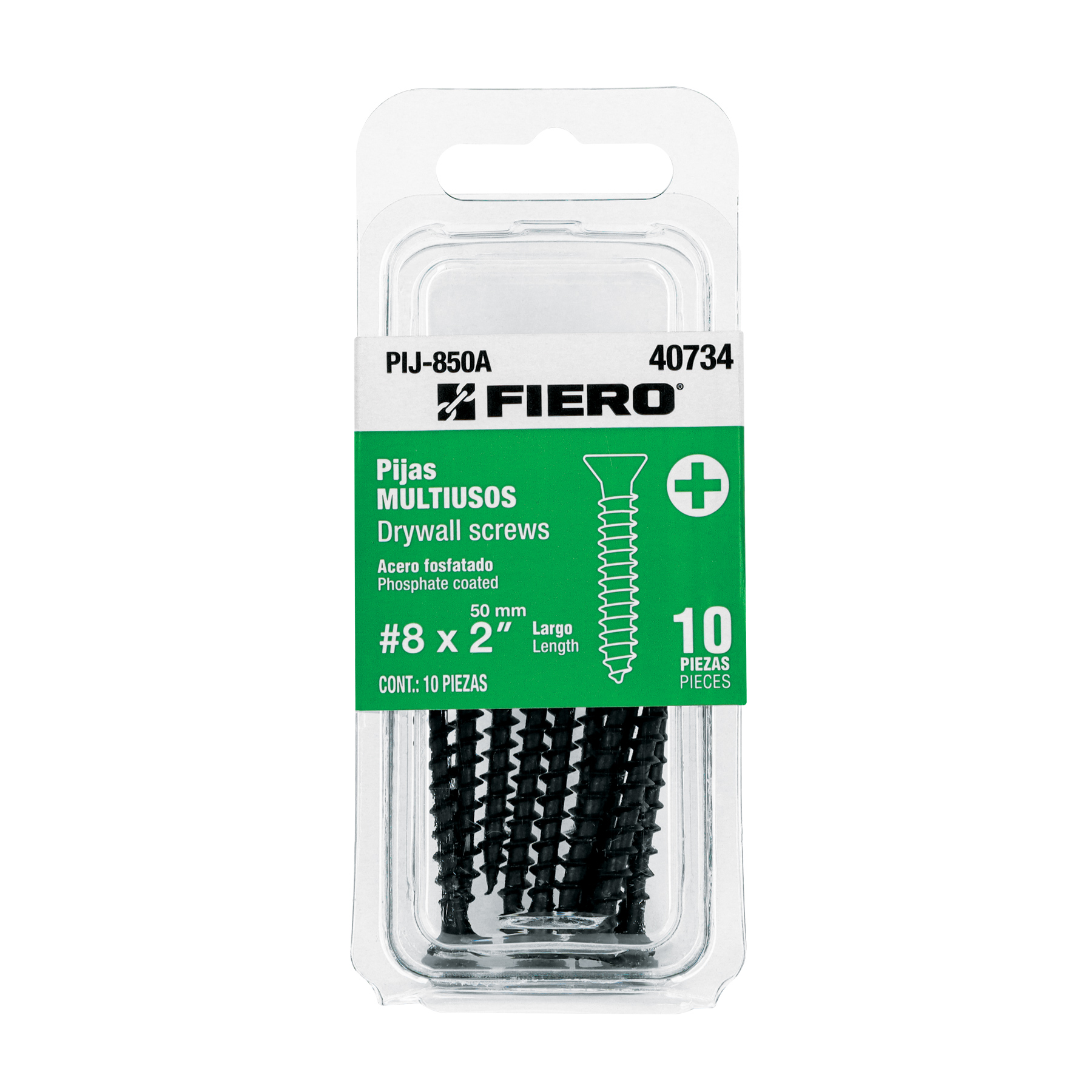 Clavo y pija de fijación, P J-850A (50 mm) 10 C, Fiero (clave PL-BS0A, código 40734)