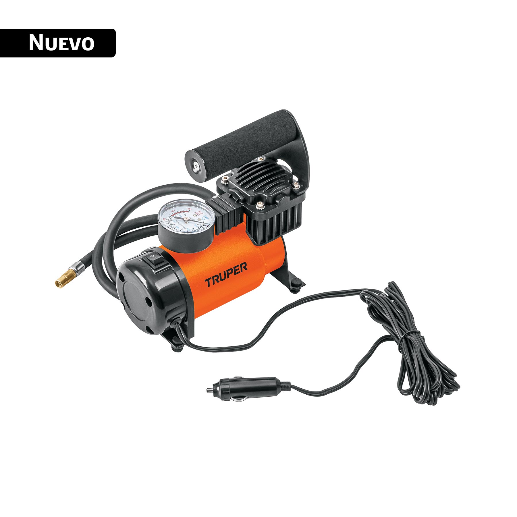 Inflador portátil para automóvil, Truper (clave COMP-12B, código 104131)