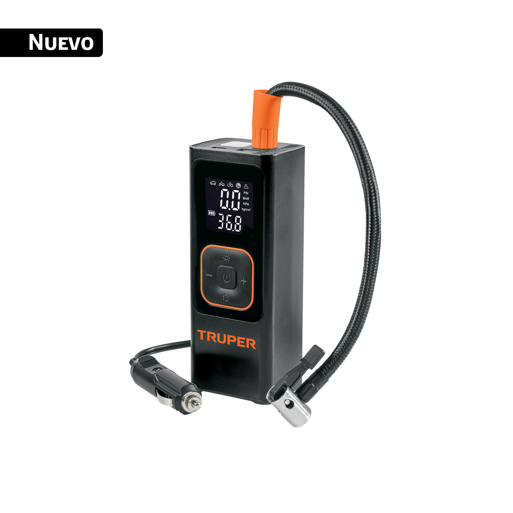 Inflador portátil para automóvil, Truper (clave COMP-15I, código 104020)